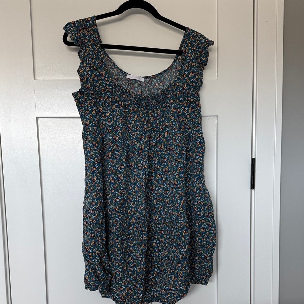 Ces Femme Floral Maternity Dress - Blue floral